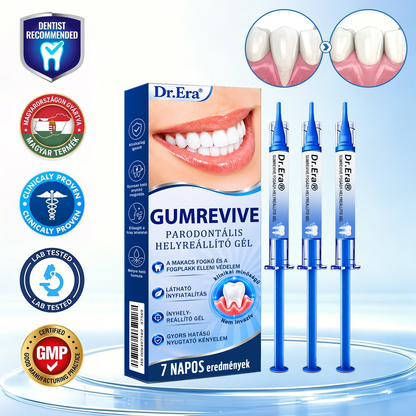 🇭🇺🏅🦷 HIVATALOS ÜZLET | Dr.Era® GumRevive Periodontal Repair Gel — Célzott fogínyápolás lepedék, fogszuvasodás, fogágyproblémák, kellemetlen lehelet és gyenge fogak esetén | Precíziós, leöblítést nem igénylő szájápoló formula