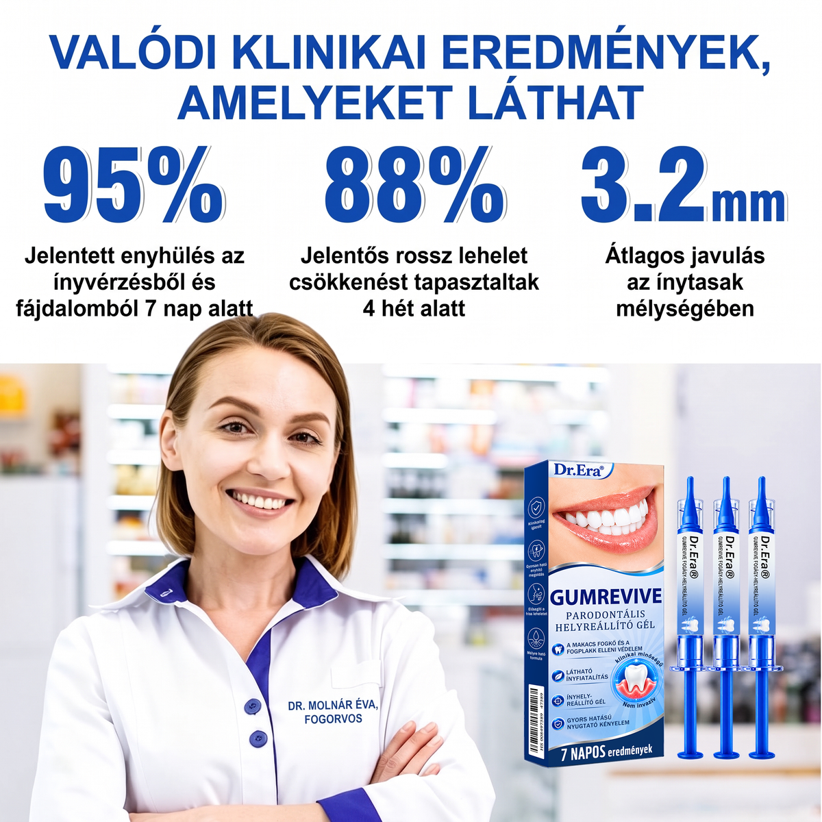 🇭🇺🏅🦷 HIVATALOS ÜZLET | Dr.Era® GumRevive Periodontal Repair Gel — Célzott fogínyápolás lepedék, fogszuvasodás, fogágyproblémák, kellemetlen lehelet és gyenge fogak esetén | Precíziós, leöblítést nem igénylő szájápoló formula