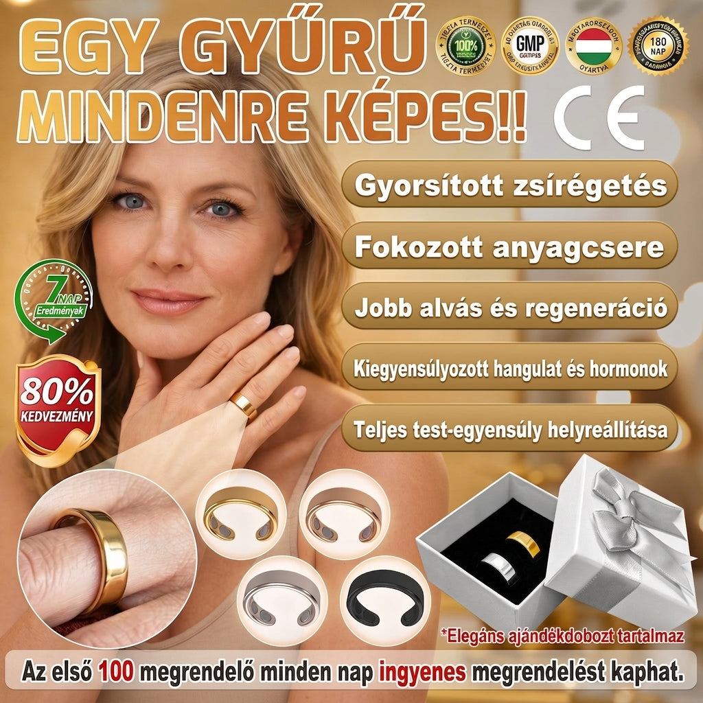 Resupe® Fogyókúrás Anyagcsere Mágneses Terápiás Gyűrű: Hárommagos Anyagcsere Aktiválás — Mindössze 30 perc naponta a Fogyás és a Nyirokkeringés támogatására — Plusz ízületi enyhülés, jobb alvás és mentális tisztaság.