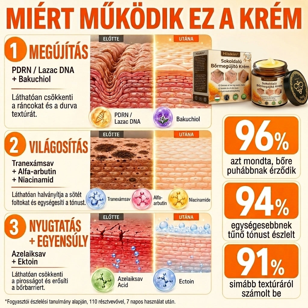 HISKIN® Többproblémás Bőrregeneráló Krém ✨ (Egyetlen hatékony krém a gyulladás, a szárazság, az öregedés jelei, a pigmentáció és a látható bőrkárosodás helyreállítására.)